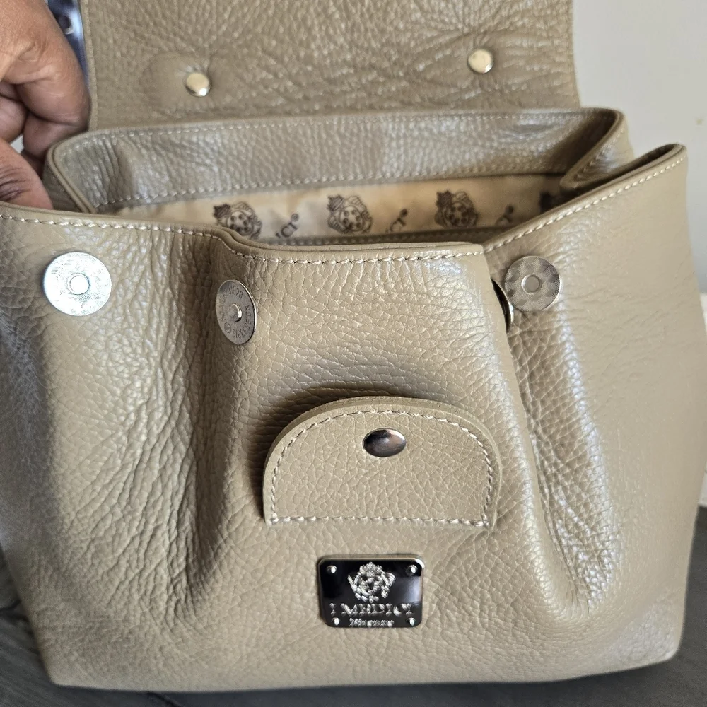 Medici Firenze Italian Pebbled Leather Backpack Bag
